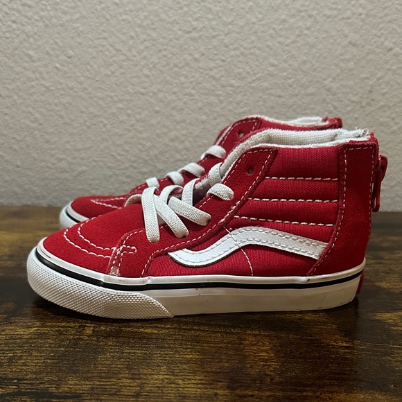 Vans Kids Toddler 7.5 Red High-Top Sneakers - Picture 2 of 6